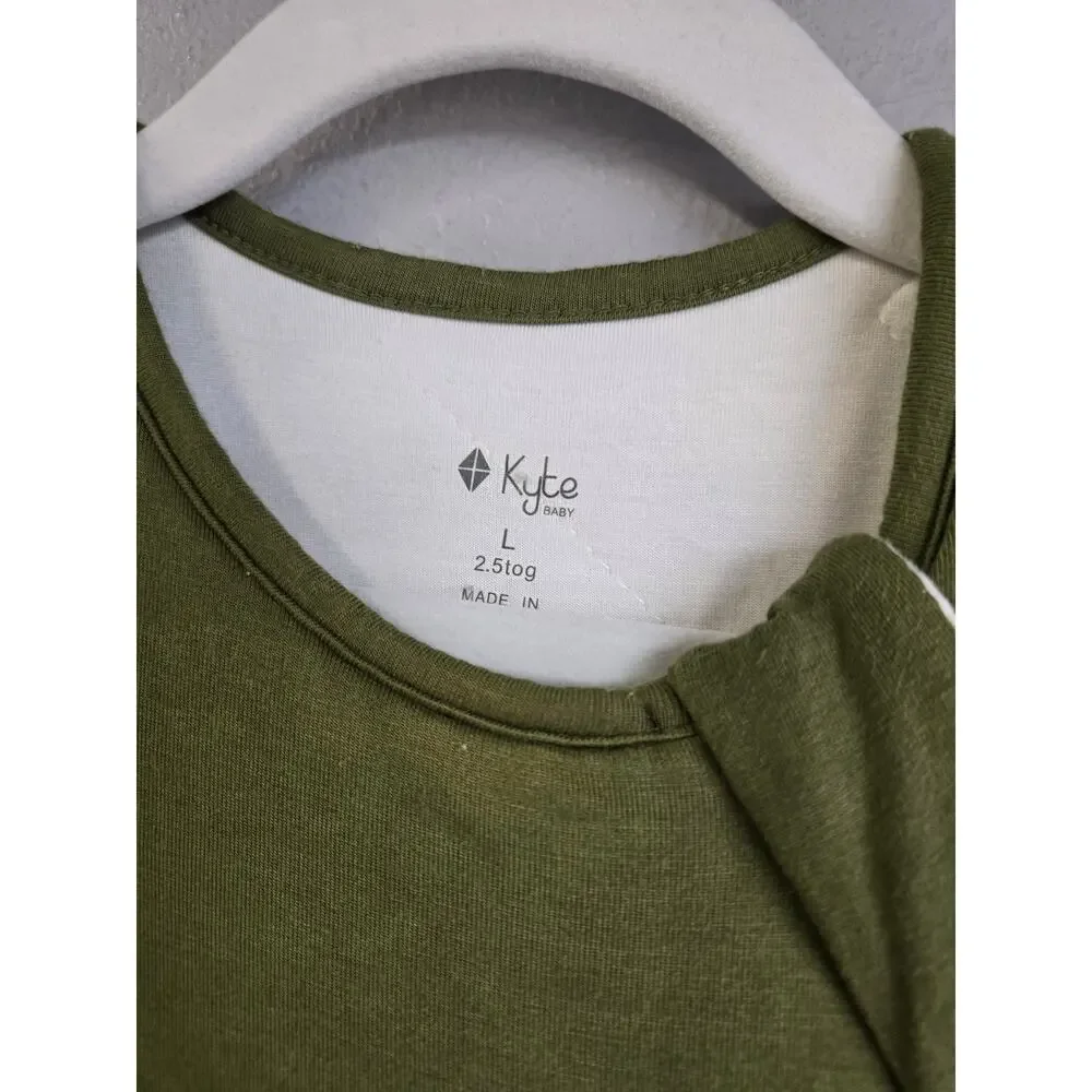 Kyte Baby Olive Green Bamboo Rayon Sleep‎ Bag Sack 2.5 TOG Size Large